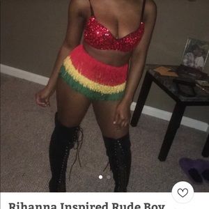 Rihanna inspired reggae rude boy skirt